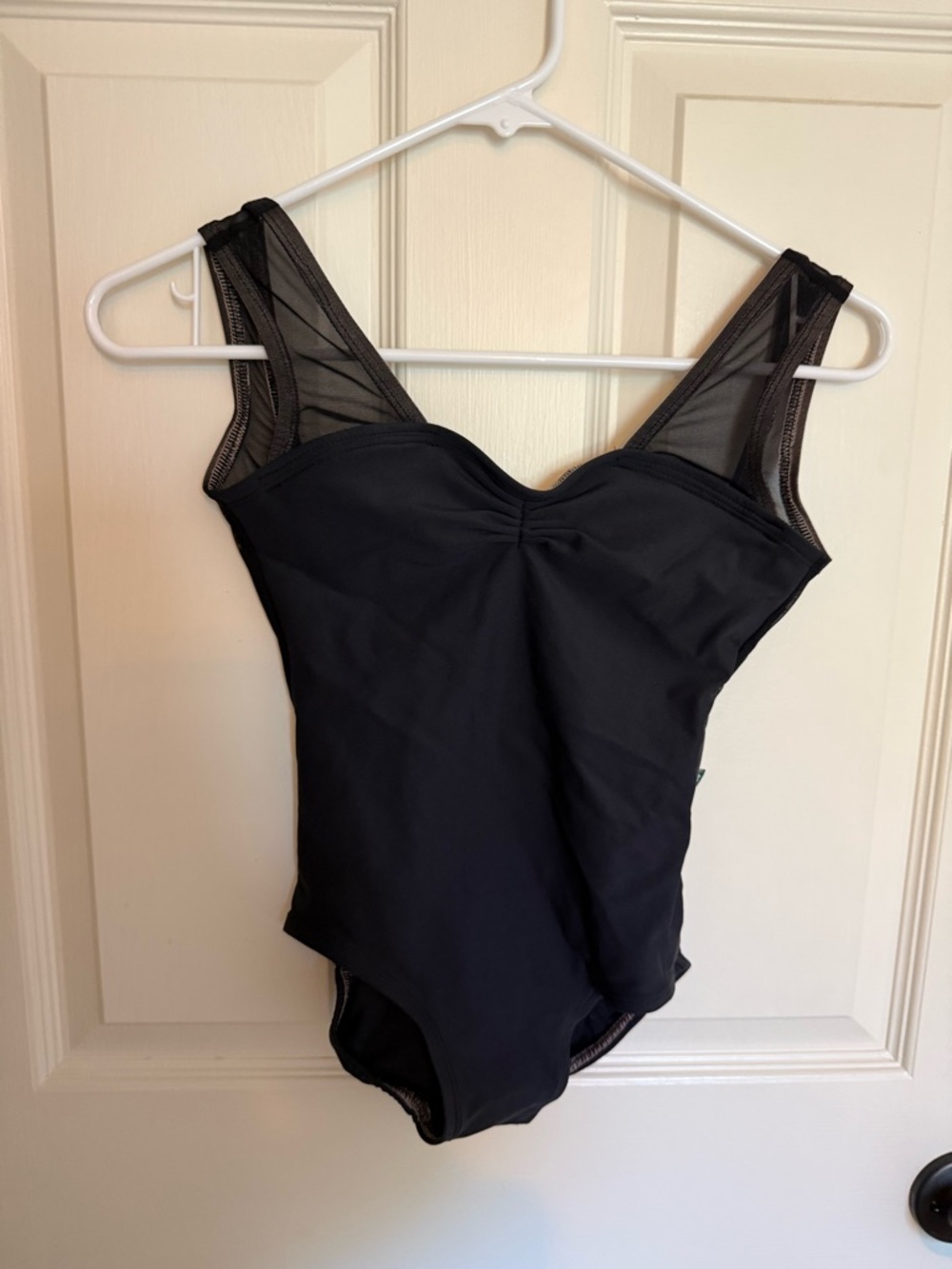 Luckyleo Black Mesh Strap Leotard size XS